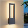 Aipsun 30W Applique da Esterno/Interno,Lampada da Parete Illuminazione 3000K Bianco Caldo Ip65 Impermeabile|Applique Rettangolari Per Terrazza Ingresso,Alluminio,Antracite