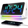 YsyYey Sveglia digitale, sveglia a LED con schermo, allarme extra forte (95 DB) per chi dorme profondamente, sveglia da comodino collegabile alla presa, con luce notturna, porta di ricarica USB e