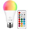 ChangM Lampadina a LED RGBW, Dimmerabile, RGB+ Bianco Caldo 2700K da 10W, Cambiare Colore Lampadina Multicolore con Telecomando, Perfetto per Party Decorazione