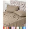 Utopia Bedding - Set Lenzuola Letto Matrimoniali 4 Pezzi 150x200 cm - Spazzolata Poliestre di Microfibra - Oeko-Tex Certificato - Lenzuolo con Angoli, Lenzuolo Piatto e 2 Federe 50x75, Sabbia