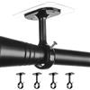 WEKIWGOT Staffa da Soffitto Estensibile per Tende, Barre per Tende da 32 mm, Montaggio Senza Fori con Viti, Ideale anche per Aste Doccia, Tendaggi per Porte e Armadi (4 pezzi, Nero)
