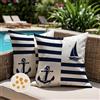 Jayusaror Federe per Cuscini Esterno 40x40 Blu Navy Impermeabili Marittima Fodere Divano Ancora Barche a Vela Estiva Nautico Decorativa Copricuscini per Soggiornoo Decorazione da Giardino Set di 2