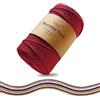 FOSER Filato macramè di alta qualità, 3 mm x 200 m, filo di cotone, per decorazioni fai da te, decorazione da parete (rosso bordeaux)