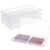 BENECREAT 4 Pack Scatola in Plastica 19,8x10,95x2,3cm Trasparente con Coperchi a Cerniera per Oggetti, Pillole, Erbe, Piccoli Perline