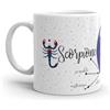 Paolo Chiari Zodiaco - Tazza in Ceramica Bianca con Segno Zodiacale e Costellazione (Multicolore, 300 ml, Scorpione)