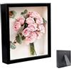 Huamirra Cornice Portafoto 3D, Cornice Profonda da Riempire 21 x 30 cm, con Lastra Acrilica Trasparente, Cornice per Oggetti 3D Più Profonda di 3 cm, Cornice per Oggetti Shadow Box, per Regalo di Nozze, Nero