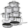 RÖSLE ELEGANCE batteria di pentole da 10 pezzi, 6 pentole da cucina, 1 inserto per la cottura a vapore, 2 padelle nel set, acciaio inox 18/10, adatta alla lavastoviglie e ai piani cottura a induzione
