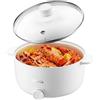 OLEGA Hot Pot - Padella elettrica 3 l, antiaderente, per bistecca, shabu shabu, portatile, multifunzionale, per fonduta di spaghetti