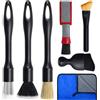 EZVEZS 7 Pezzi Kit Pulizia Auto,Pennelli Pulizia Auto Set,Pennello Detailing Interni,Spazzola Polvere Autos,Spazzola per la Pulite dei Dettagli Interno per la Pulite di Pneumatici,Motori,Cruscotti e Sedili