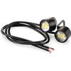 Riloer 1 paio di luci LED Eagle Eye da 12 V 3 W per moto, luci di marcia diurna, impermeabili, luci di retromarcia per specchietti retrovisori, colore bianco