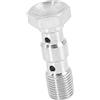 A ABSOPRO Bullone Banjo Freno Doppio M10x1.0 Argento 1 Pezzo Acciaio Inox | Per Sistema Frenante E Motore - Dimensioni 35.6x16mm - Raccordo Adattatore Per Freni - Filetto Metrico