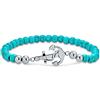 Bling Jewelry Stackable Stabilizzato Blu Turchese Filo Perline Palla Stretch Nauticol Corda Barca Ancora Bracciale Per Le Donne Gli Uomini In Acciaio Inox Tono Argento