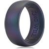 King Will Fede nuziale da uomo in silicone, 8 mm, vestibilità comoda, con design unico con scanalatura interna, anelli di fidanzamento in gomma per uso quotidiano e attività - Confezione multipla da 1
