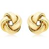 Carissima Orecchini a lobo nodo 11 mm da donna in oro giallo 9 ct