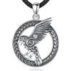 AEONSLOVE Collana Corvo di Odino Gioielli Vintage Ciondolo Corvo Vichingo Odino Argento 925 Gioielli Amuleto Nordici Vichinghi Regalo Portafortuna Talismano Ragazzo Ragazza