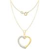 CARISSIMA Collana da donna in oro bicolore 9 ct con ciondolo cuore aperto, 46 cm