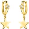 SOFIA MILANI - Orecchini da Donna in Argento 925 - Placcati in Oro e con Pietra Zircone - Creoli a Stella - E2301