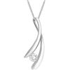 CARISSIMA Pendente da Donna in Oro Bianco 9 ct con Pendente a Nastro Incrociato in Zirconi Cubici su Collana a Maglia Curb di Lunghezza 46 cm/18 Pollici