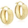Carissima Orecchini creole rotondi con taglio diamantato da 19 mm in oro giallo 9 ct