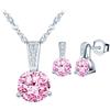 MICSAVI Set di Gioielli Collana e Orecchini da Donna Ciondolo Zirconia cubica con Catenina in Argento Sterling 925
