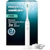 PHILIPS Spazzolino elettrico Philips Sonicare Serie 2100 - Spazzolino sonico con 2 livelli d'intensità, funzionalità EasyStart, SmarTimer, 14 giorni di autonomia, bianco, modello HX4021/01, [Nuovo]