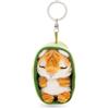 NICI Sleeping Pets 63162 - Portachiavi con tigrotto di peluche (8 cm) addormentato in un cestino, accessorio di peluche per zaino o borsa, portachiavi per grandi e piccini, multicolore