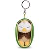 NICI Sleeping Pets 63170 - Portachiavi con gufo di peluche (8 cm) addormentato in un cestino, accessorio di peluche per zaino o borsa, portachiavi per grandi e piccini, multicolore