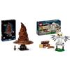 LEGO Harry Potter Cappello Parlante di Hogwarts con Stemma delle Case e 31 Suoni Casuali & Harry Potter Edvige al Numero 4 di Privet Drive, Gioco di Fantasia per Bambini e Bambine