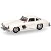 herpa Modellino auto Mercedes-Benz 300 SL Ali di Gabbiano, bianco, miniatura scala 1:87, pezzo da collezione, Made in Germany, modello in plastica