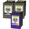 TonerPartner La confezione multipla compatibile con HP C6656AE / 56 + C6657AE / 57 include 3 cartucce per testine di stampa