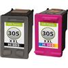 TonerPartner Multipack compatibile con HP 6ZD17AE / 305 XL contiene 2 cartucce per testina di stampa