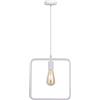 GTV LIJA - Lampadario a sospensione quadrato in metallo, 1 attacco E27, altezza regolabile, IP20, design moderno in stile scandinavo per soggiorno, sala da pranzo e cucina