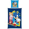Herding Sonic Set biancheria da letto, motivo reversibile, federa 70 x 90 cm, copripiumino 140 x 200 cm, con cerniera, 100% cotone/renforcé