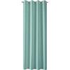 Eurofirany Tenda Liscia Strutturata con Pompon, Motivo alla Moda, Occhielli, Stile Glamour Camera da Letto, Soggiorno, Turchese Chiaro, 135 x 250 cm