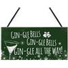 RED OCEAN Targa da appendere divertente con scritta in inglese Gin Gin per Natale, amicizia, regalo di alcol