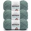 Bernat Cotton Terry Bayou - Gomitolo di filato Bayou da 120 g, 47% cotone, 32% acrilico, 21% nylon, pettinato, misura media, 209 m, per lavori a maglia, uncinetto e amigurumi, confezione da 3
