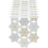 DII Christmas Holiday - Runner da tavola ricamato, 14 x 54, fiocchi di neve metallizzati