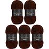 Wollbiene Softy, 5 gomitoli di lana di ciniglia da 100 g, 500 g (marrone 84)