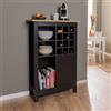 Inter Link - Armadio per vino - Armadio per bottiglie - Armadio da cucina - Armadio credenza - per 12 bottiglie - 3 ripiani a giorno - 1 anta - Helina - Chêne Artisan - Nero