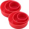 ZEONHEI Set di 6 stampi per torte in silicone rosso, 10,2 cm, 15,2 cm, 20,3 cm, antiaderenti, rotondi, per torte da forno, brownie, pane
