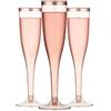 TOROTON 30 Flute Plastica Rigida, 162ml Riutilizzabile e Riciclabile Bicchieri Spumante, per Catering, Feste di Matrimonio -Oro Rosa
