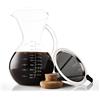 Apace Living Set Caffettiera Pour Over con Filtro Misurino da Caffè e Tappo in Sughero - Elegante Dripper per caffè con Caraffa in Vetro & Filtro Permanente in Acciaio Inox (1500 ml)
