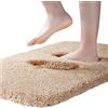 ROLIZOE Tappetino da bagno Tappeti da bagno Tappeto da bagno Tappeto da bagno antiscivolo Assorbente d'acqua lavabile in lavatrice Ultra spesso Microfibra morbida e soffice Extra Large Beige 60 × 90 cm
