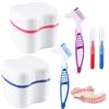 TYSM-CC 6 pezzi Kit per Pulizia Della Protesi, Scatola per Pulizia Della Protesi | Scatola per Sonservazione Delle Parentesi Graffe con Spazzolino per pulizia e la conservazione