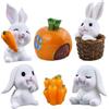 KUKIFUN Set di 7 figure di coniglio giocattoli, topper per torta coniglietto, Pasqua, bambini regalo di compleanno e forniture per feste