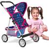 Kinderplay Passeggino per Bambole, Passeggino a Ombrello - Buggy, Carrozzina per Bambole, L'altezza del Manico è di 56 cm, Impugnatura Profilata, KP0280T