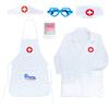 MIVAIUN 6 Pz Camicia Dottore Giocattoli Costume, Unisex Laboratorio Jeu de rôle Costume Occhiali da Vista Scheda di Registrazione Giochi di Ruolo Giocattolo per ragazzi e ragazze (6 Pezzi)