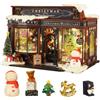 HJBHDOLL Kit fai da te in miniatura casa delle bambole in scala 1:24, negozio di casa delle bambole con mobili, modello di puzzle con luce a LED, negozio, decorazione creativa per bambini, adolescenti, adulti