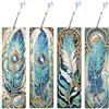 SHEGZHUC Set di 4 segnalibri per diamond painting piuma blu fai da te con diamanti painting segnalibro a diamante pittura pittura arte ricamo punto croce immagini regalo