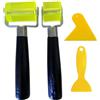 Amazleer Kit di 2 rulli fonoassorbenti per auto, rullo fonoassorbente per auto, rullo fonoassorbente per auto, tappetino isolante per tappeti, carta da parati, rullo in gomma con lame raschianti